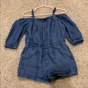 Chambray super soft off the shoulder romper 3T